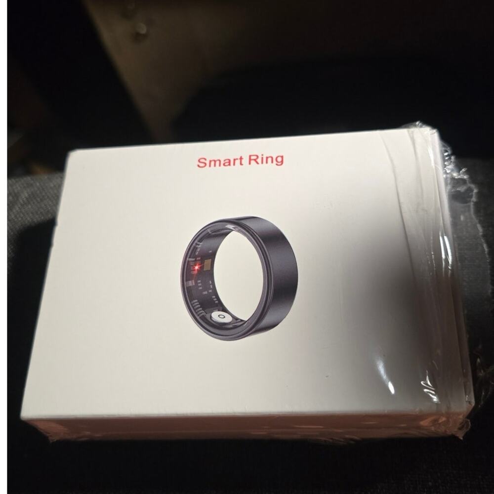 JRing Black Smart Ring Fitness Tracker Size 12